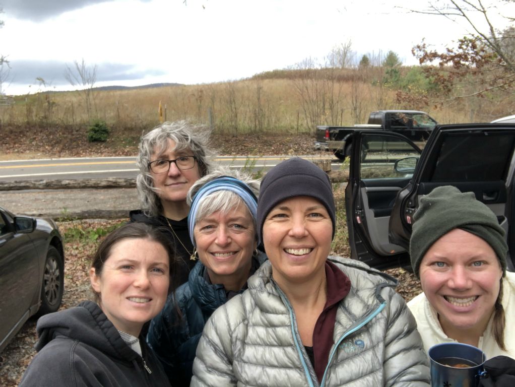 Success! We completed 16 miles of backpacking, powered by our own muscles and will. Three of the gals - "Java" (third from right), "Bunny" (second from right) and "Rapids" (right) actually did an additional 13-mile hike (and stayed in a hostel) the day before me and "Razor" (left) joined them for the next two days. This is an amazing group and I'm proud to go on these trips with them. This trip also marked Bunny's completion of all the Appalachian Trail in Georgia (78.1 miles), North Carolina (96.4 miles) and Tennessee (65.9 miles) - 240.4 miles in total!